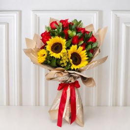 Bouquet de Rosas y Girasoles - Florida